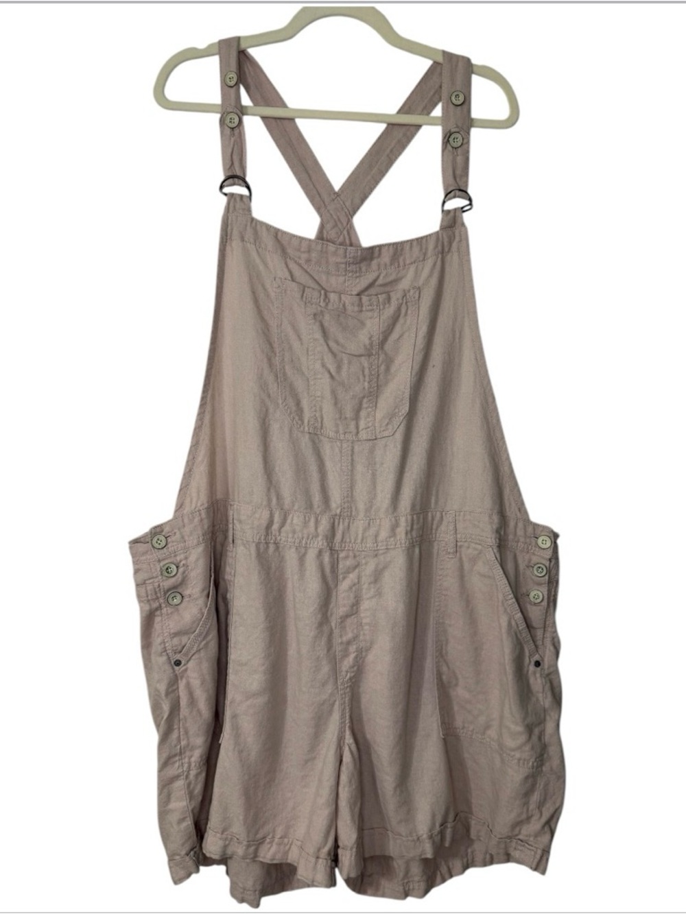 Wallflower Pink Linen Shorteralls Size 3X